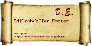 Dörnhöfer Eszter névjegykártya